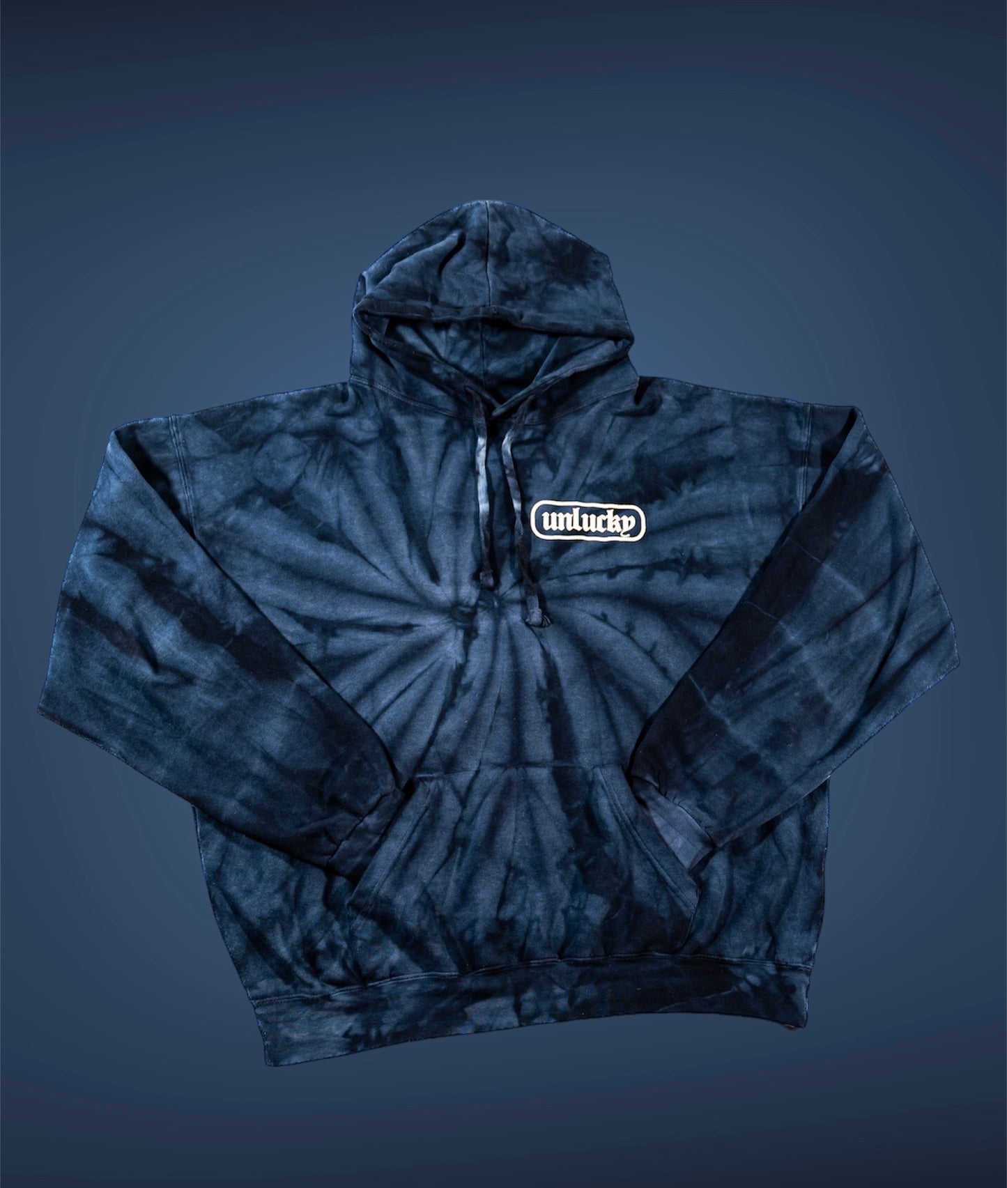 NAVY BLUE TIE-DYE HOODIE