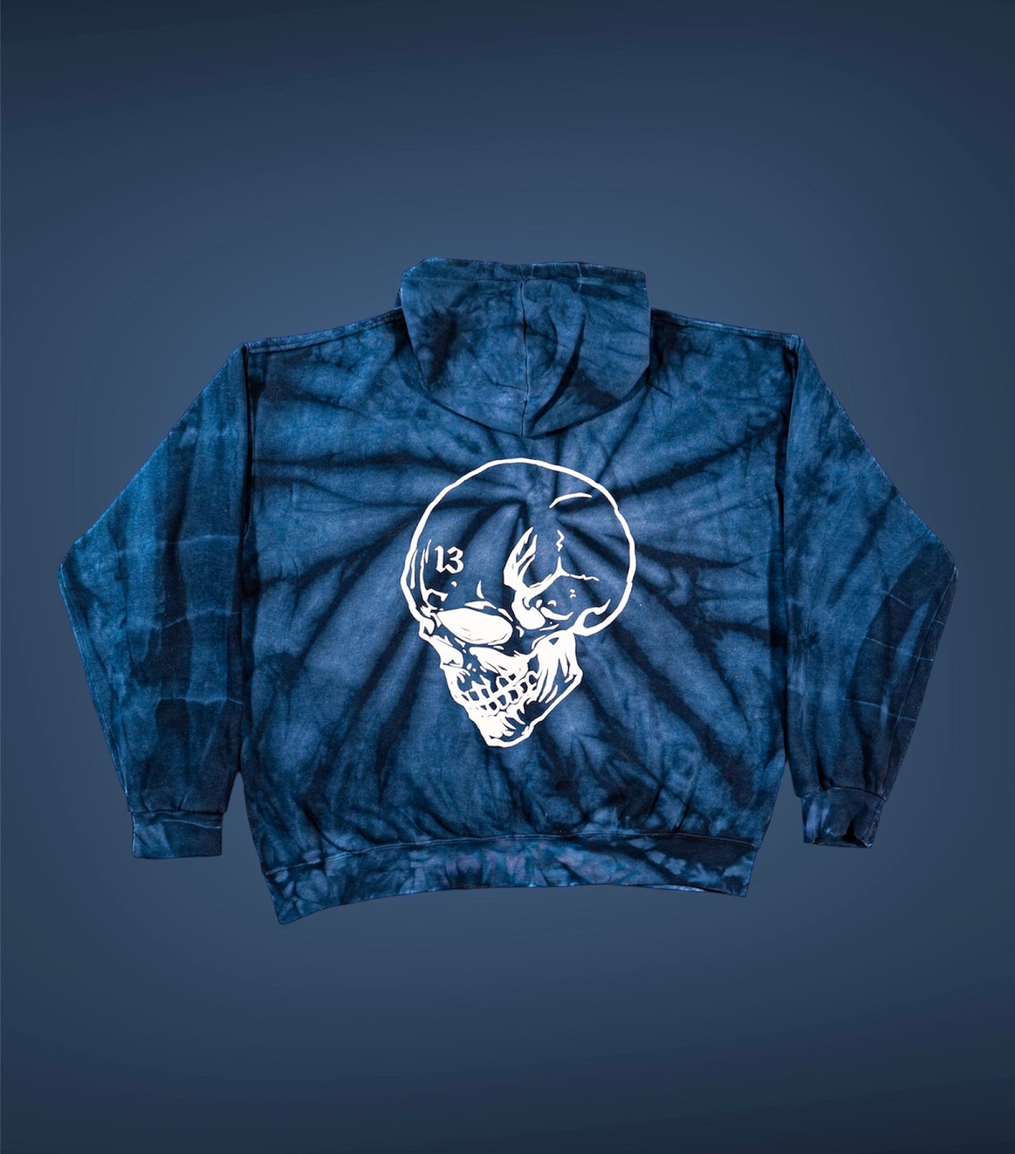 NAVY BLUE TIE-DYE HOODIE